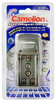 Stecker - Ladegerät  für 1-2 Akkus Mignon AA/Micro AAA Camelion BC-1001A