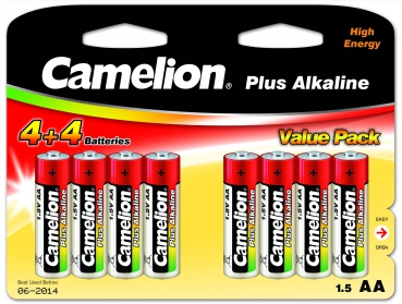 Camelion Plus Alkaline Batterie Mignon AA R06 8er Blister