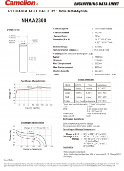 Preview: Camelion "Always Ready" 2300 mAh NiMh Mignon AA R06 4er Blister