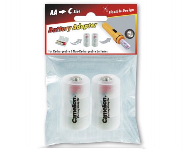 Preview: Camelion Batterie Adapter von Mignon AA auf Baby C 2er Packung Plastik