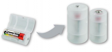 Preview: Camelion Batterie Adapter von Mignon AA auf Baby C 2er Packung Plastik