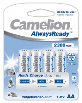 Camelion "Always Ready" 2300 mAh NiMh Mignon AA R06 4er Blister