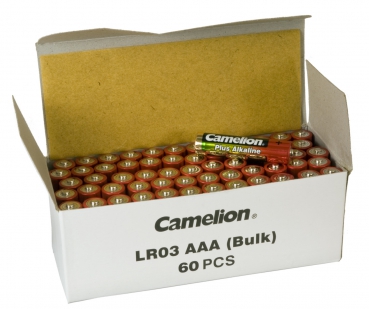 Camelion Plus Alkaline Batterie Micro AAA R03 60er Industie Bulk