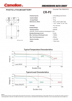 Preview: CR-P2 Camelion CR-P2 Lithium Foto Batterie 6V
