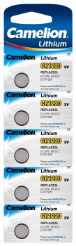 CR1220 / DL1220/ 5012LC Lithiumzellen 3 Volt  5er Packung von Camelion