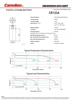 Preview: CR123A Camelion CR 123A Lithium Foto-Batterie  3.0V,  CR123A,  5018LC,  CR17345