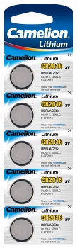 CR2016 / DL2016/ 5000LC Lithiumzellen 3 Volt  5er Packung von Camelion