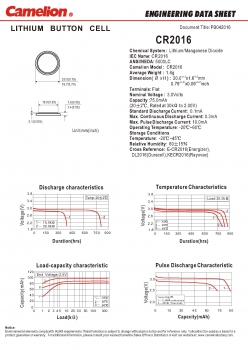 Preview: CR2016 / DL2016/ 5000LC Lithiumzellen 3 Volt  5er Packung von Camelion