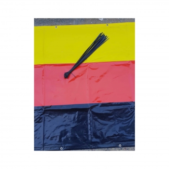 Preview: Deutschland Fahne Balkon-Umrandung 0,83x5 m - 32 Kabelbinder