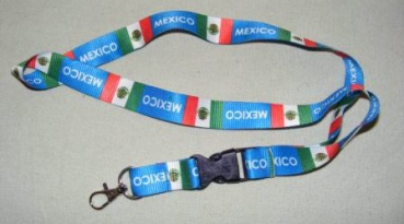 Mexiko Schluesselband Blau mit Haken fuer Ihren Ausweis, ID-Cards, Handy oder Schluessel und was Sie wollen von profimaterial