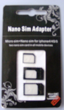 4 in 1 Nano SIM Adapter Set für iPhone 5 / Nanosim Adapter auf Micro Sim und normale SIM-Karte von profimaterial