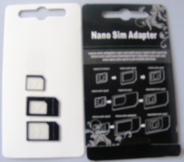 Preview: 4 in 1 Nano SIM Adapter Set für iPhone 5 / Nanosim Adapter auf Micro Sim und normale SIM-Karte von profimaterial