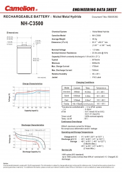 Preview: Camelion 3500 mAh NiMh Baby C R14 2er Blister Akkus