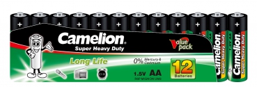 Camelion Zink/Kohle Super Heavy Duty Green Batterie Mignon AA R06 12er Shrink