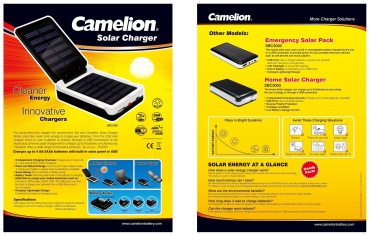 Preview: SOLAR Ladegerätlädt 2 oder 4 x Ni-MH Akkus Mignon AA Camelion BC-3001