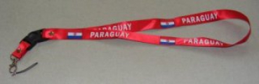 Paraguay rot Schluesselband mit Haken fuer Ihren Ausweis, ID-Cards, Handy oder Schluessel und was Sie wollen von profimaterial