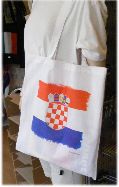 Kroatien - Flagbag Tasche mit Flagge Weiss