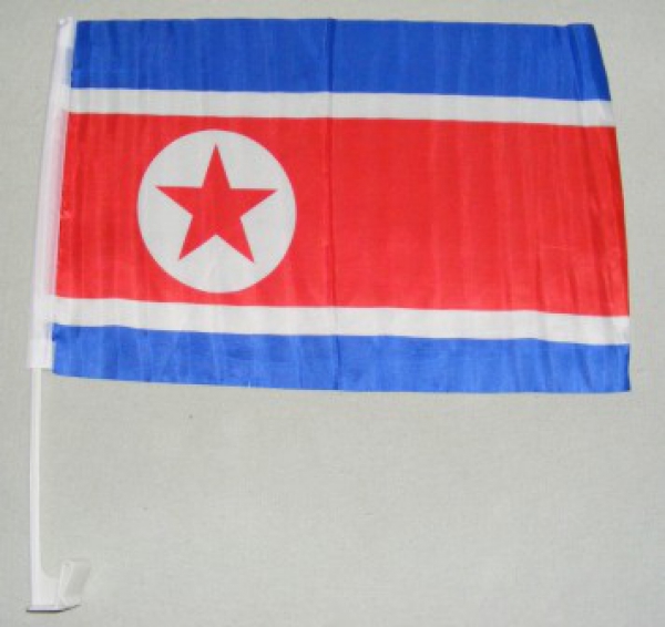 Nordkorea Autofahne ca. 30 x 45 cm
