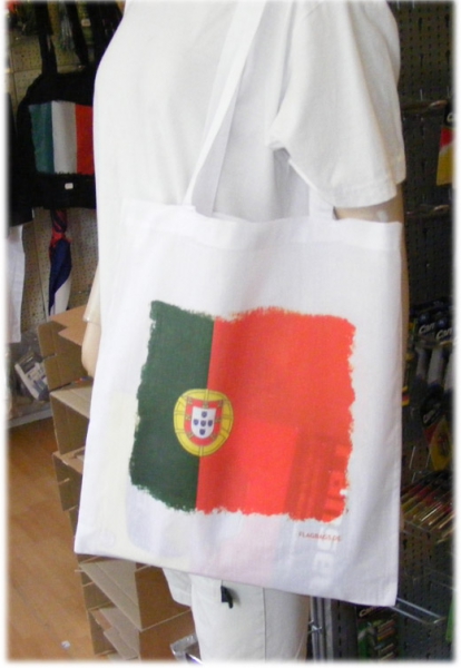 Portugal - Flagbag Tasche mit Flagge Weiss
