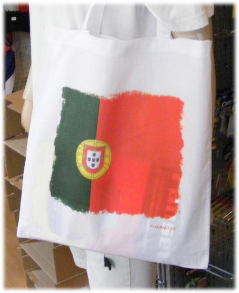 Portugal - Flagbag Tasche mit Flagge Weiss