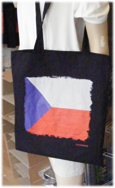 Tschechien - Flagbag Tasche mit Flagge Schwarz